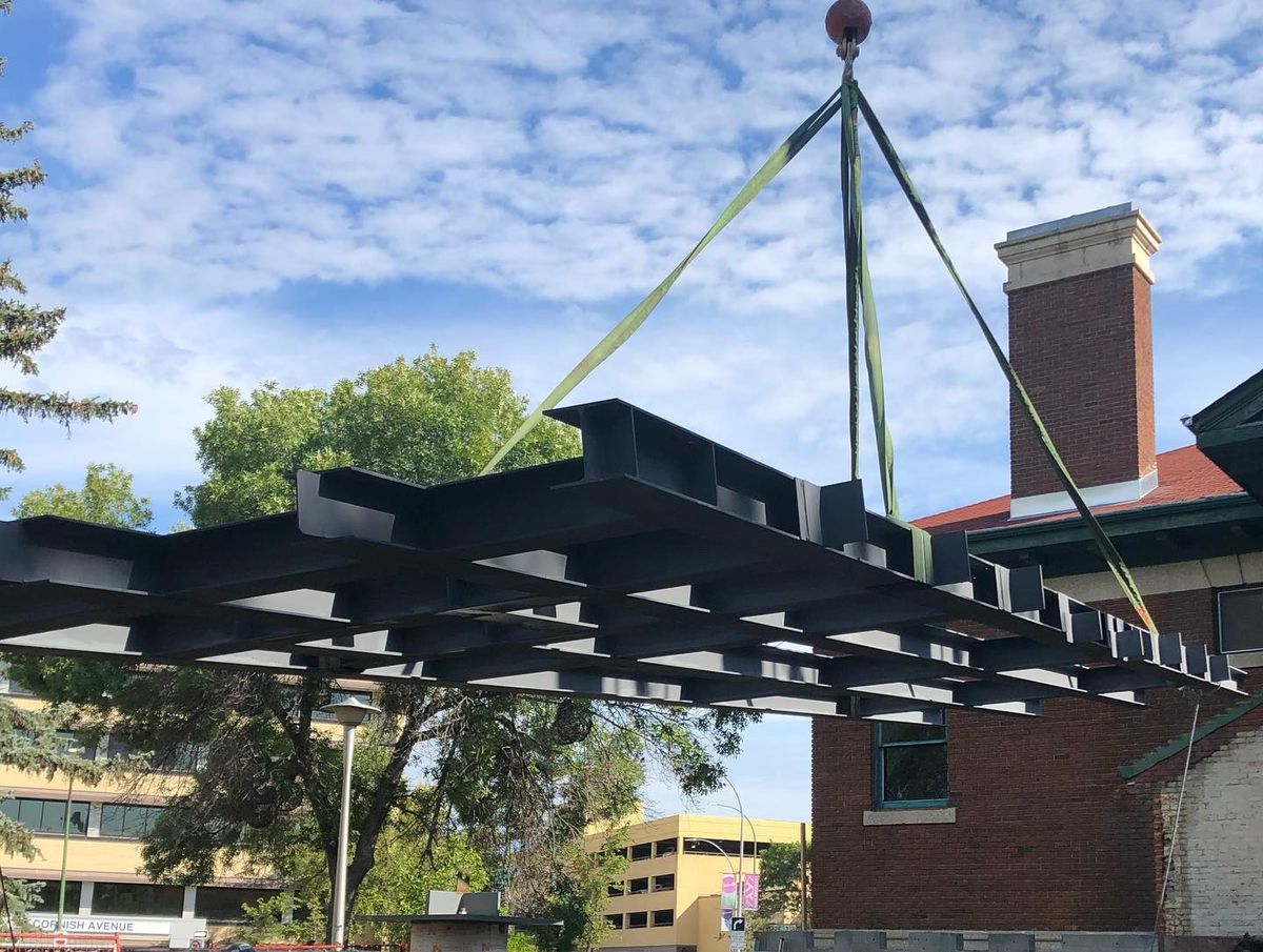 Cornish Library steel installation